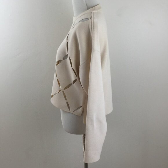 Proenza Schouler Cream Cut-Out Sweater s - Picture 5 of 10